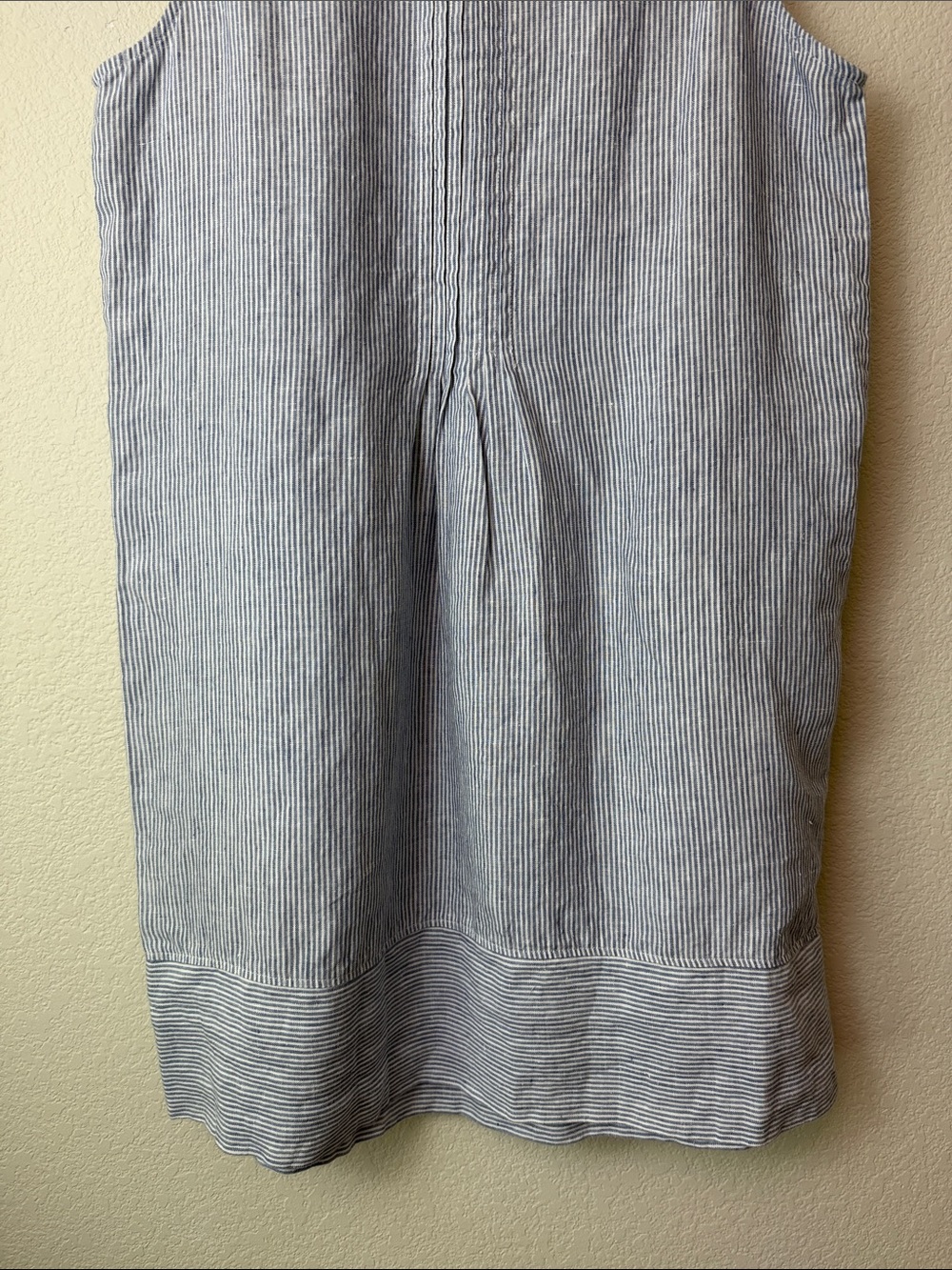 Faherty 100% Linen Sleeveless Blue-Striped Cotton Tunic Dress Size Medium - Picture 6 of 10